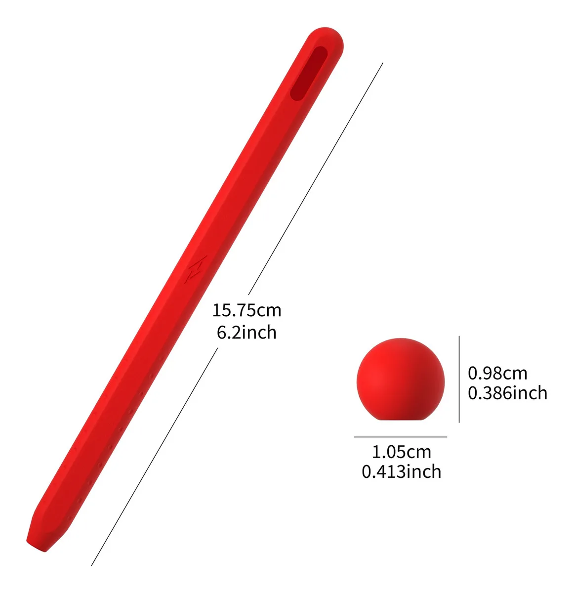 Silicone Case for Apple Pencil 2 Lightning logo Textured grip area for enhanced hold Stylus protection case