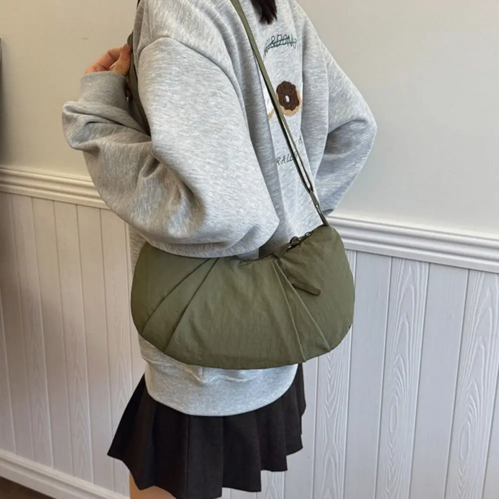 Casual Solid Color Shoulder Bag Long Strap Pure Color Crossbody Bag Light Weight Large Capacity Handbag Daily Use