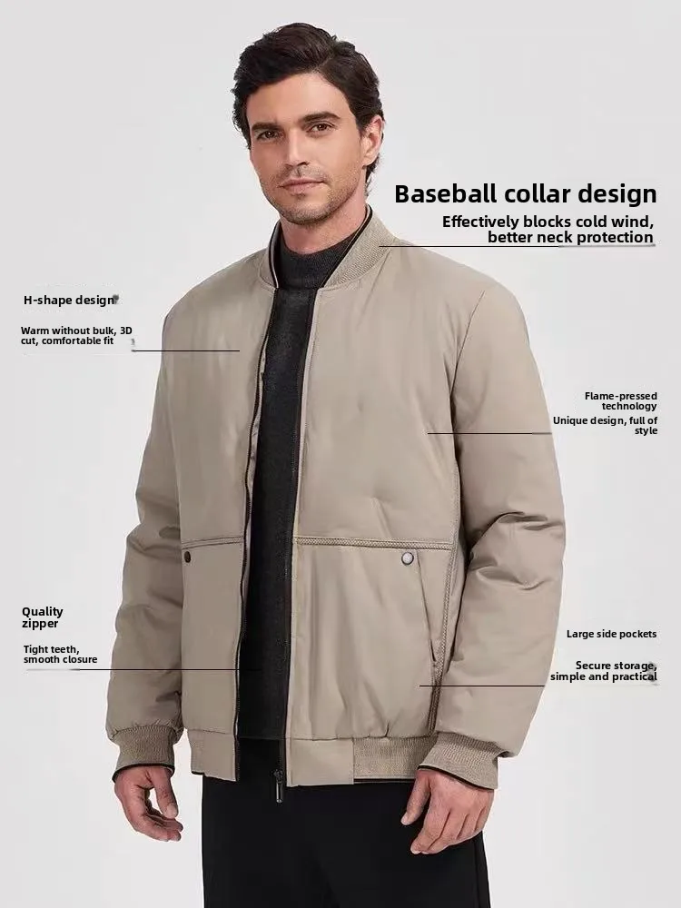 

Мужское зимнее хлопковое пальто Thiened Down Jaet с бейсбольным воротником, прочное теплое пальто, модное городское пальто Long Sve, полиэфирное волокно