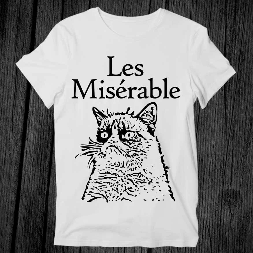 Les Miserable Le Grumpy Cat T Shirt Unisex Adult Mens Womens Gift Cool Music Fashion Top Vintage Retro Tee