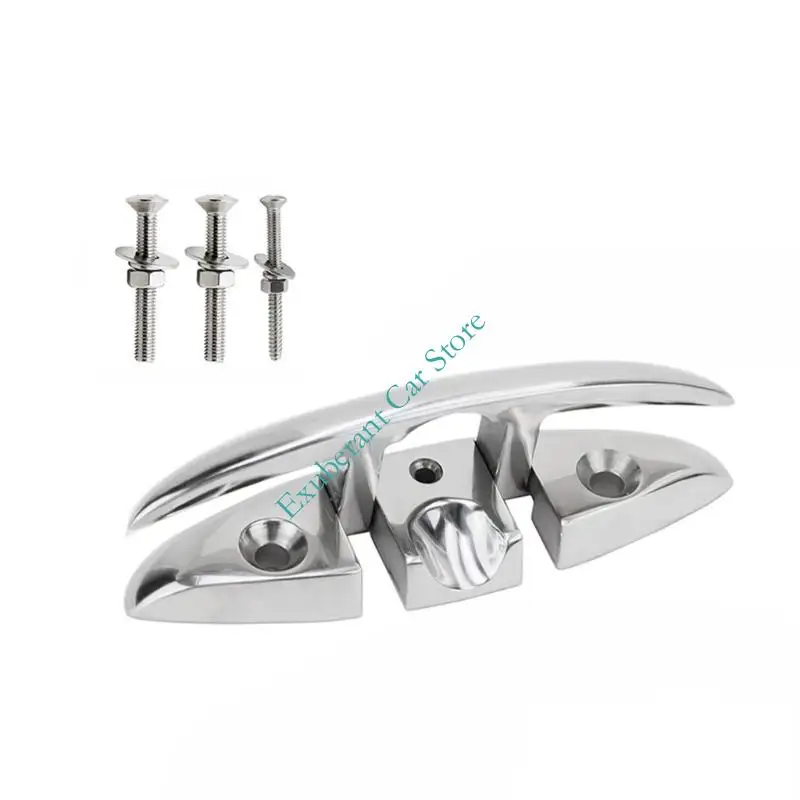 H3CE Polished 316 Stainless Steel Boat Cleat For Yacht Dock collapsing Design
