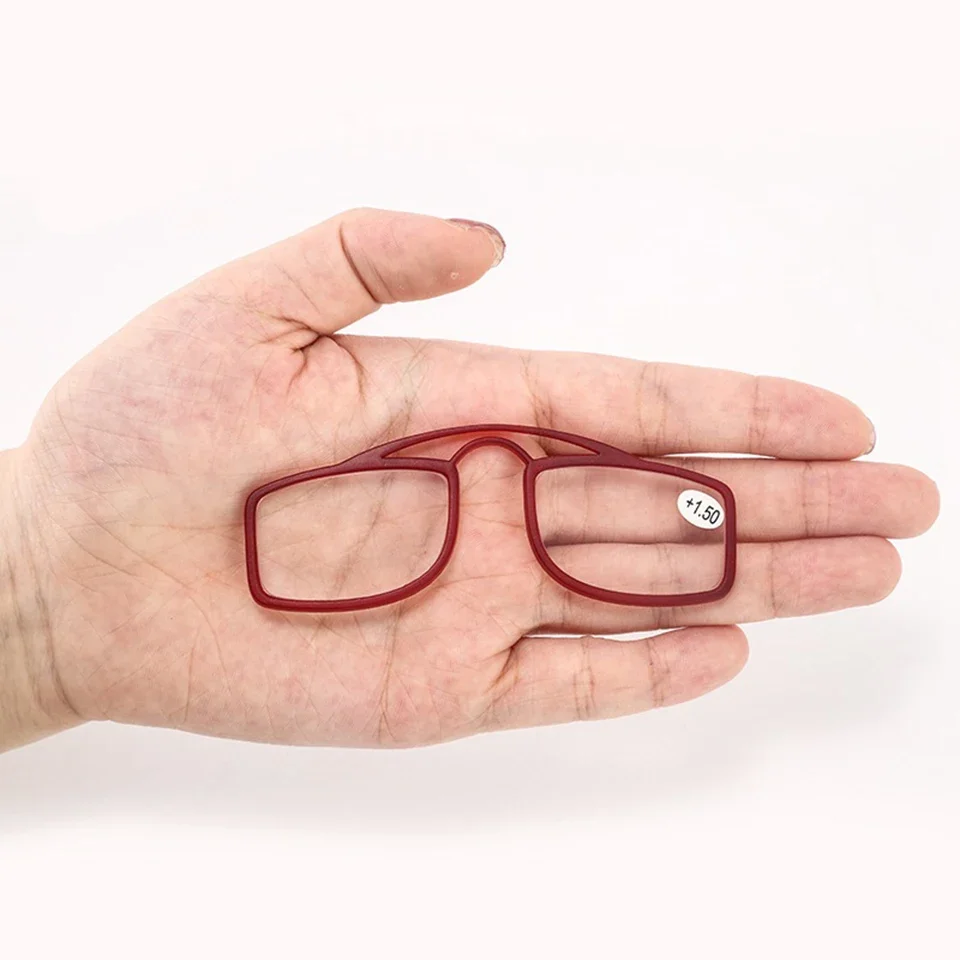 IENJOY Mini Reading Glasses Canbe Stick On Phone Clip Nose Reading Glasses Portable Presbyopic Glasses With Case 1.0 2.0 3.0