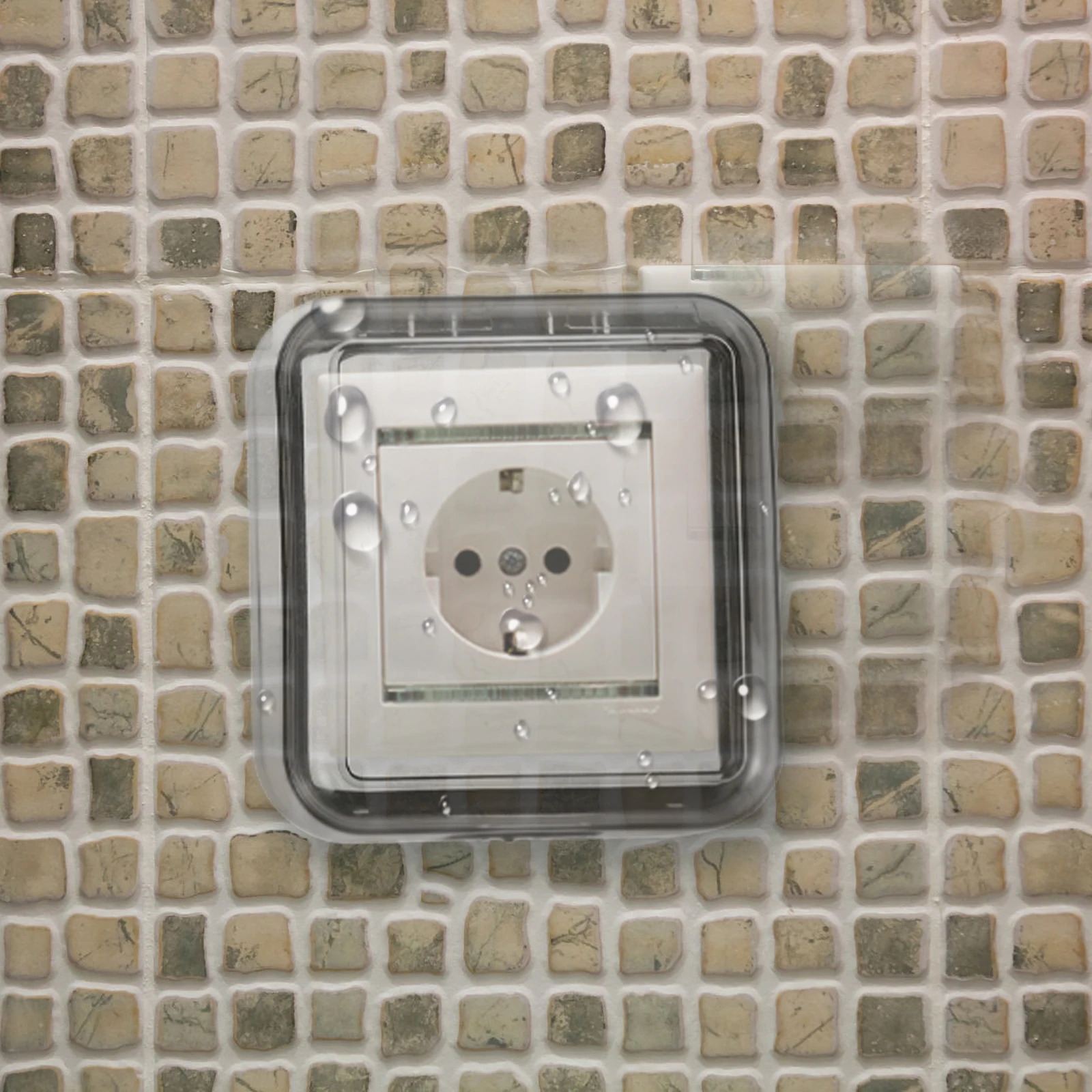 

2Pcs Waterproof Socket Protective Cover 86Type SelfAdhesive WallMount Switch Protector Outlet Covers Bathrooms Electrical Box