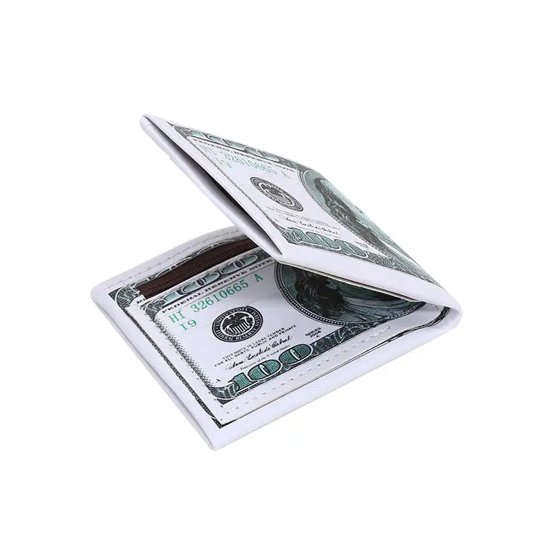 Wallet for Boys Kids Men PU Leather Money Bags Novelty Simulated Banknote Pattern Card Bag Gift Teen Student Coin Purse