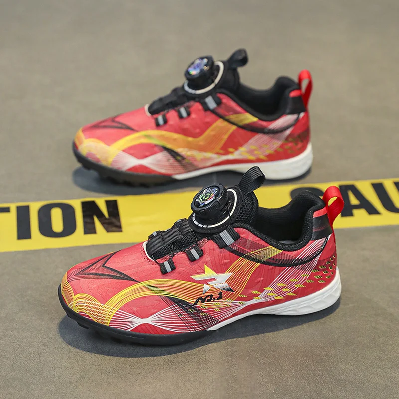 

Boys' leather-faced rotating button rubber-powdered anti-slip lawn football shoes, model MF-9717MS