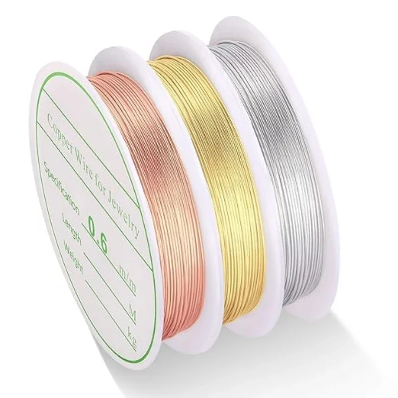 1 Roll 0.2/0.3/0.4/0.5/0.6/0.7/0.8/1mm Sturdy Copper Wire Beading Wire  Bracelet Necklace DIY Jewelry Making Accessories