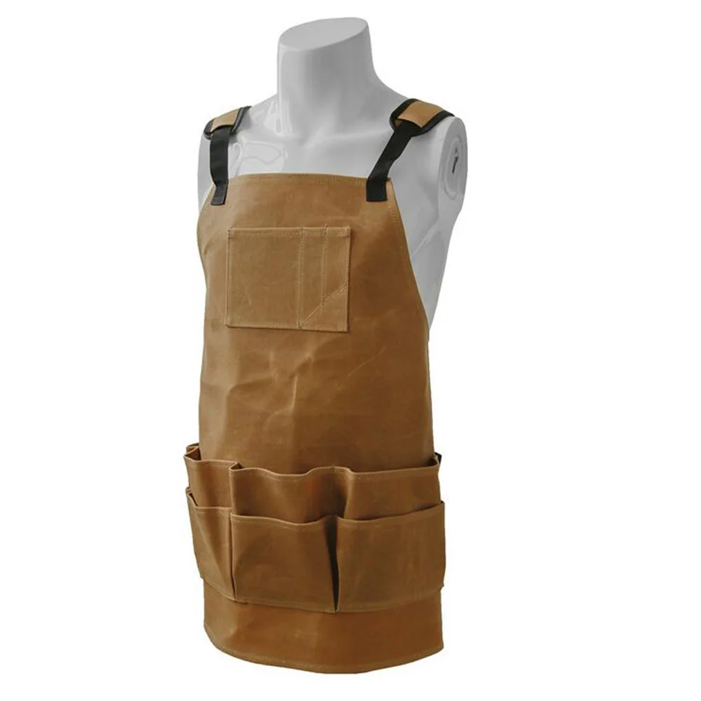 

1Pcs Oilproof Resistant Cooking Apron Standard Size Adjustable Neck Back Tie for Home Kitchen Outdoor Barbecue Garden Khaki