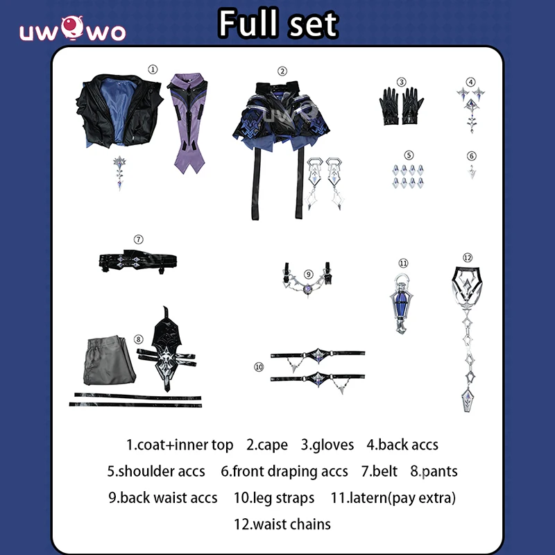 UWOWO Flines Cosplay Collab Serie: Upgrade Genshin Impact Flines Lightkeeper Nod-Krai Männliches Cosplay-Kostüm Halloween-Kostüm