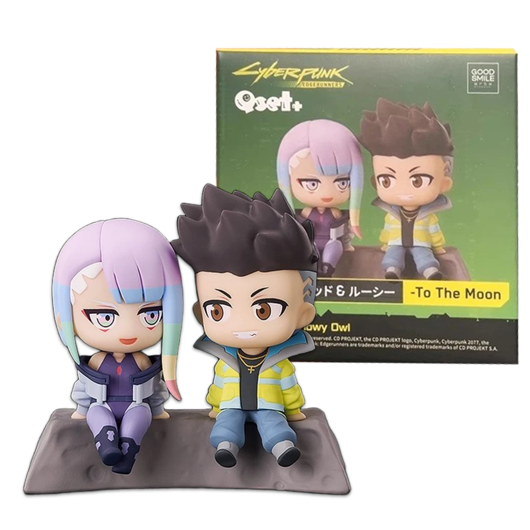 8CM Anime Cyberpunk: Edgerunners Figure David Martinez Lucy Qset To The Moon Sitting Figure Toy Gift Acton Figure Set Doll