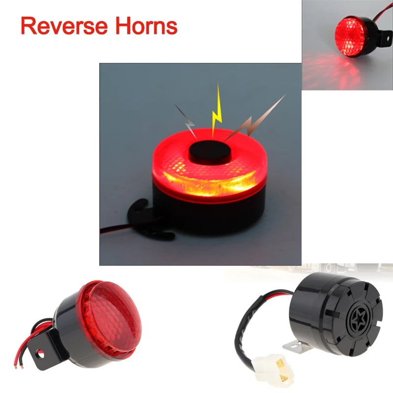 12V Reversing Signal Horn Powerful Buzzer Siren with Light Alarm Speaker Claxon Siren for Car Corneta