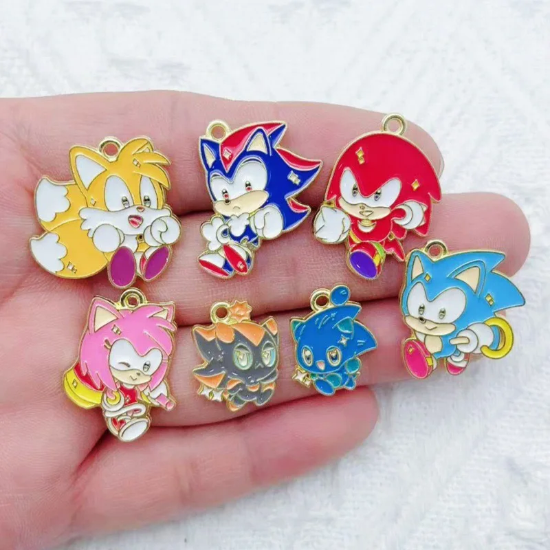 10pcs Cartoon European and American Rabbit Jewelry Accessories DIY Drip Oil Alloy Pendant Jewelry Keychain