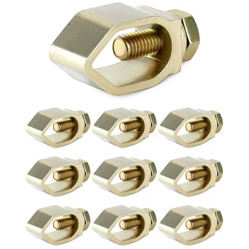 RABIT AS59~ 5/8Inch Brass Grounding Rod Clamps Type A Wire Clamps Used In Petrochemical, Railway, Power And Meteorological