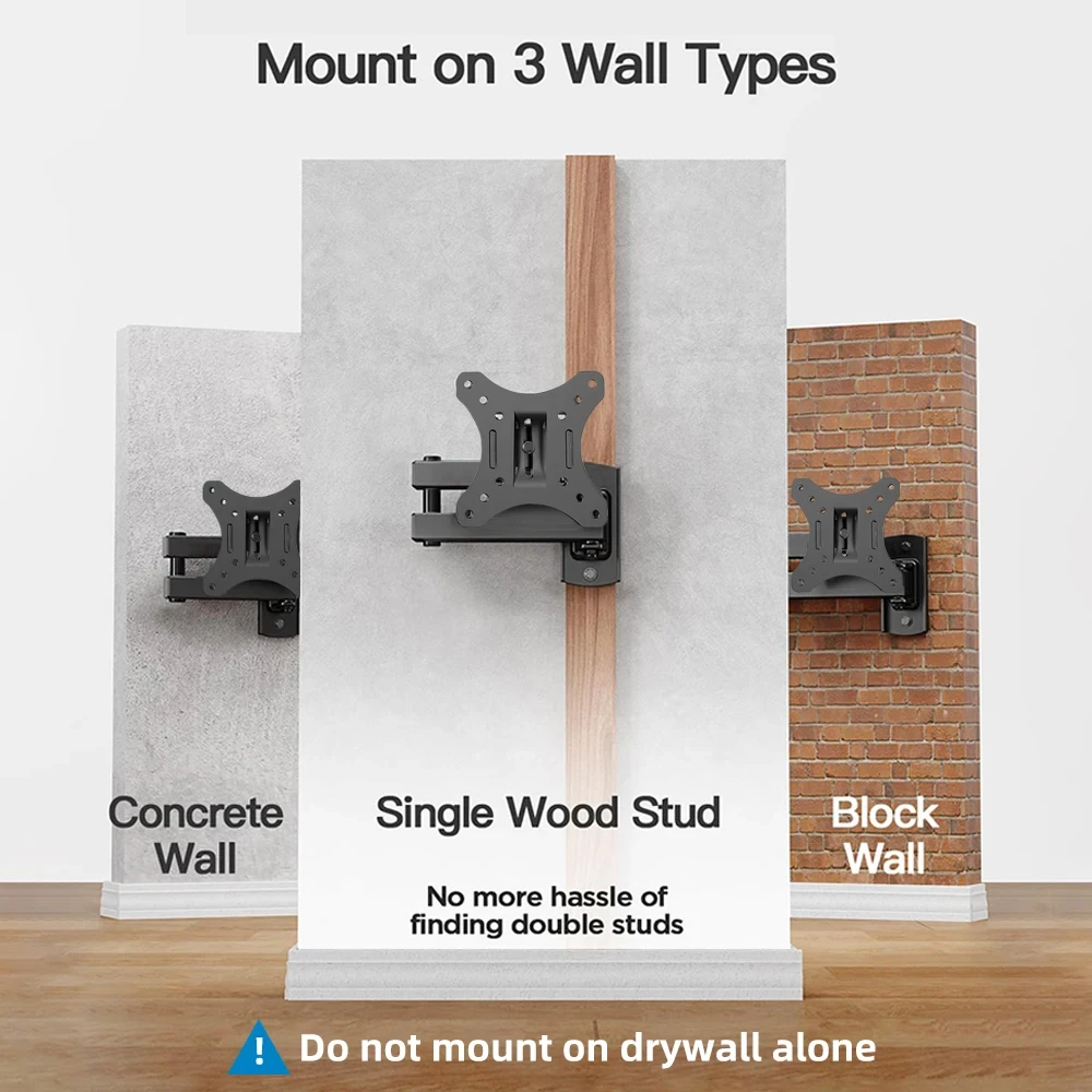 TV Wall Mount Bracket Full Motion Corner TV Holder Support For 10-32 In TV Swivel Tilts Adjustable Monitor stand VESA 100x100mm image 5
