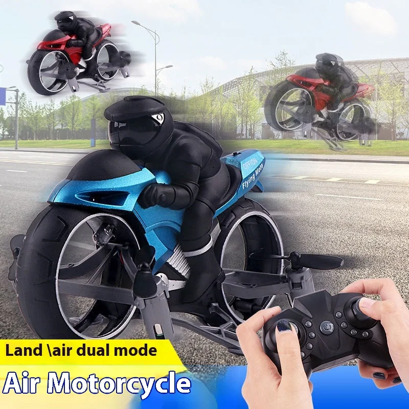 La motocicleta voladora con Control remoto de doble uso Land-Air volará, motocicleta pequeña, juguetes para niños Douyin, el mismo modelo, coche volador de aire