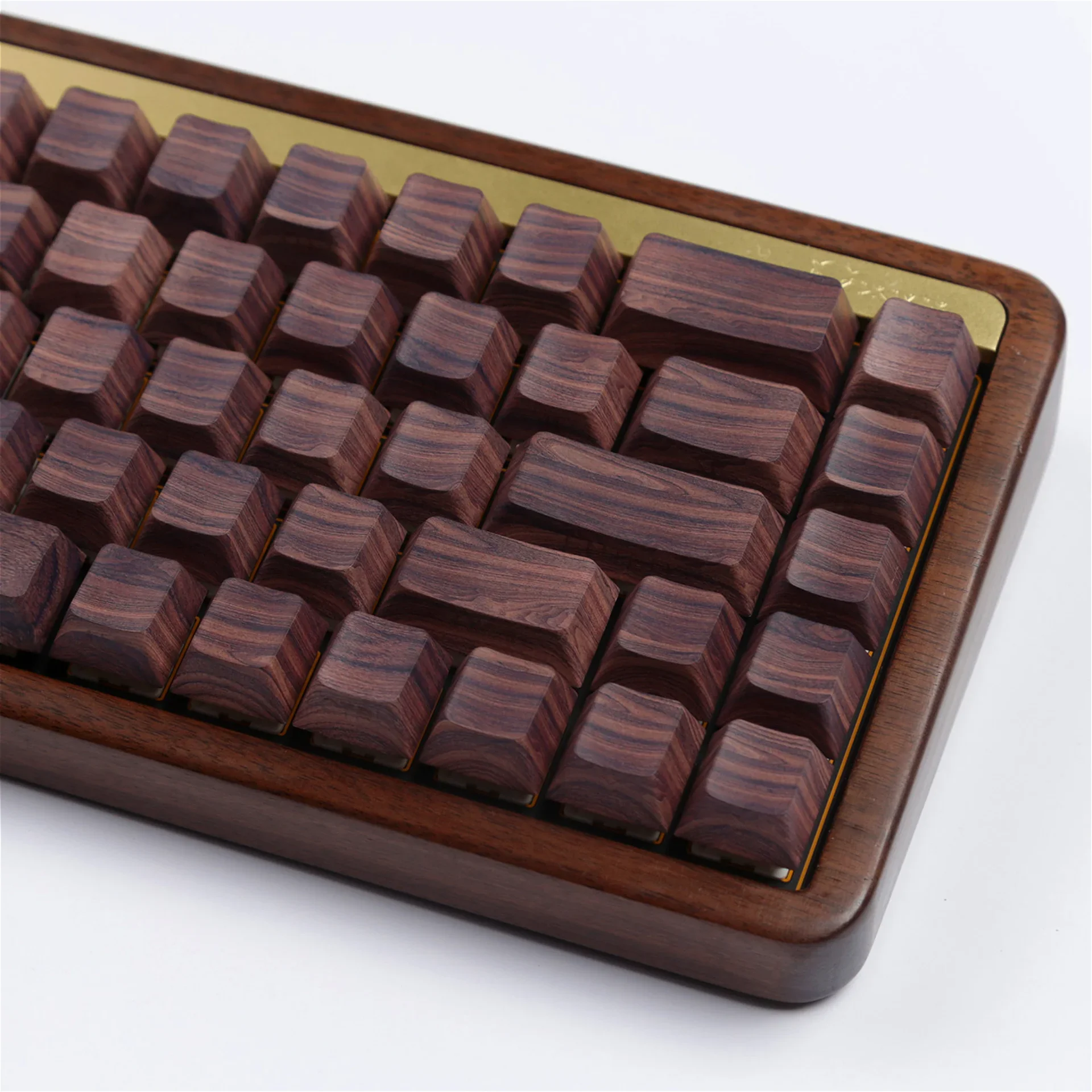 Imagem -04 - Pbt Woodgrain Cereja Keycap Grupo Personalizado Side-gravado Translúcido 60 64 84 98 108 Teclados Mecânicos 136 Teclas