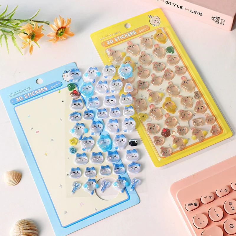 Adesivos Decorativos 3D Chiikawa BONBON DROP, Impermeáveis e Adesivos para Capas de Telefone, Laptops, Garrafas de Água e Suprimentos de Artesanato DIY