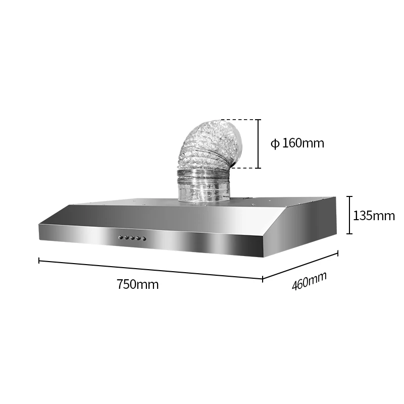Slim, Stainless Steel, Auto-Clean, Electric Range Hood For Restaurants And RVs For Caravan RV