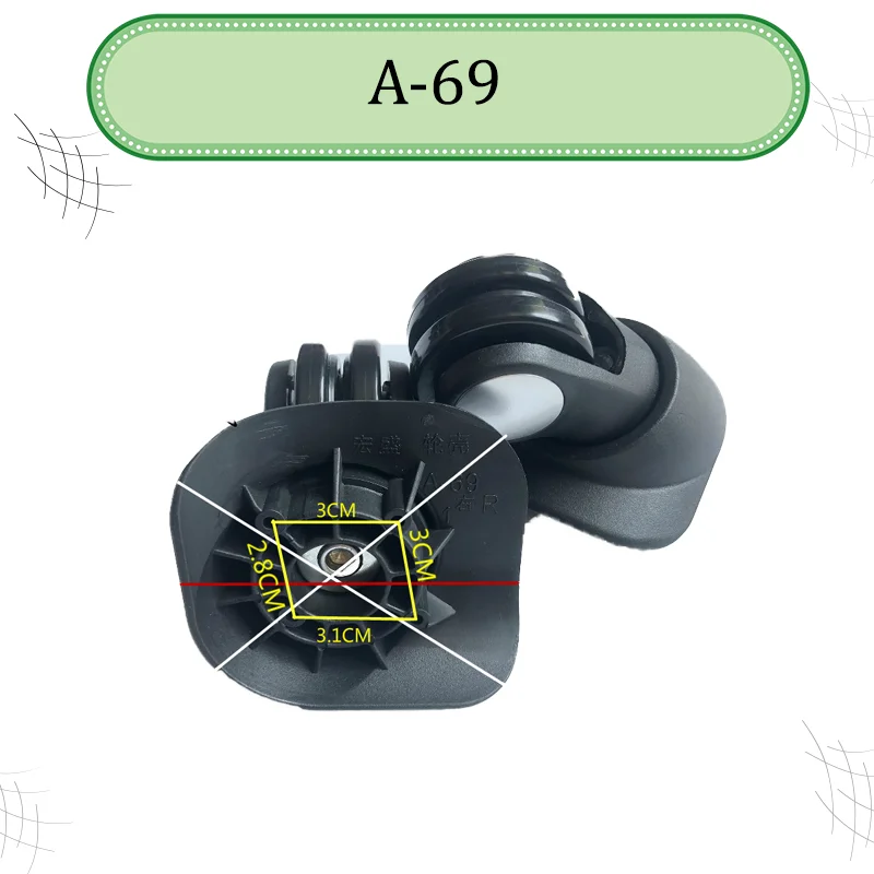 For HONG SHENG A69 Double Rows Of Wheel Luggage Pulley Accessories 360 Degrees Rotation Wear-resistant Mute Wheel