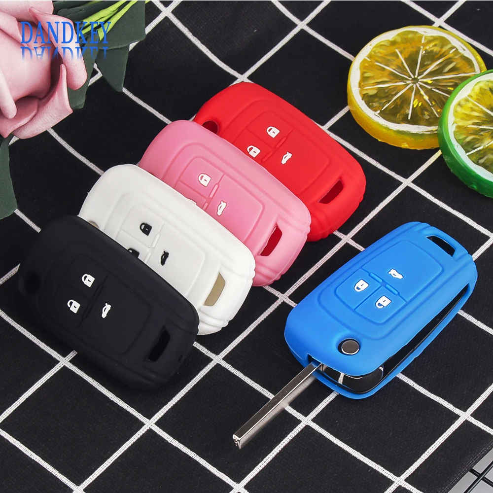 Dandkey 3 BT Silicone Car Key Cover Case For Chevrolet Cruze Aveo Buick Opel Corsa Antara Zafira Meriva Insignia Flip Remote Key