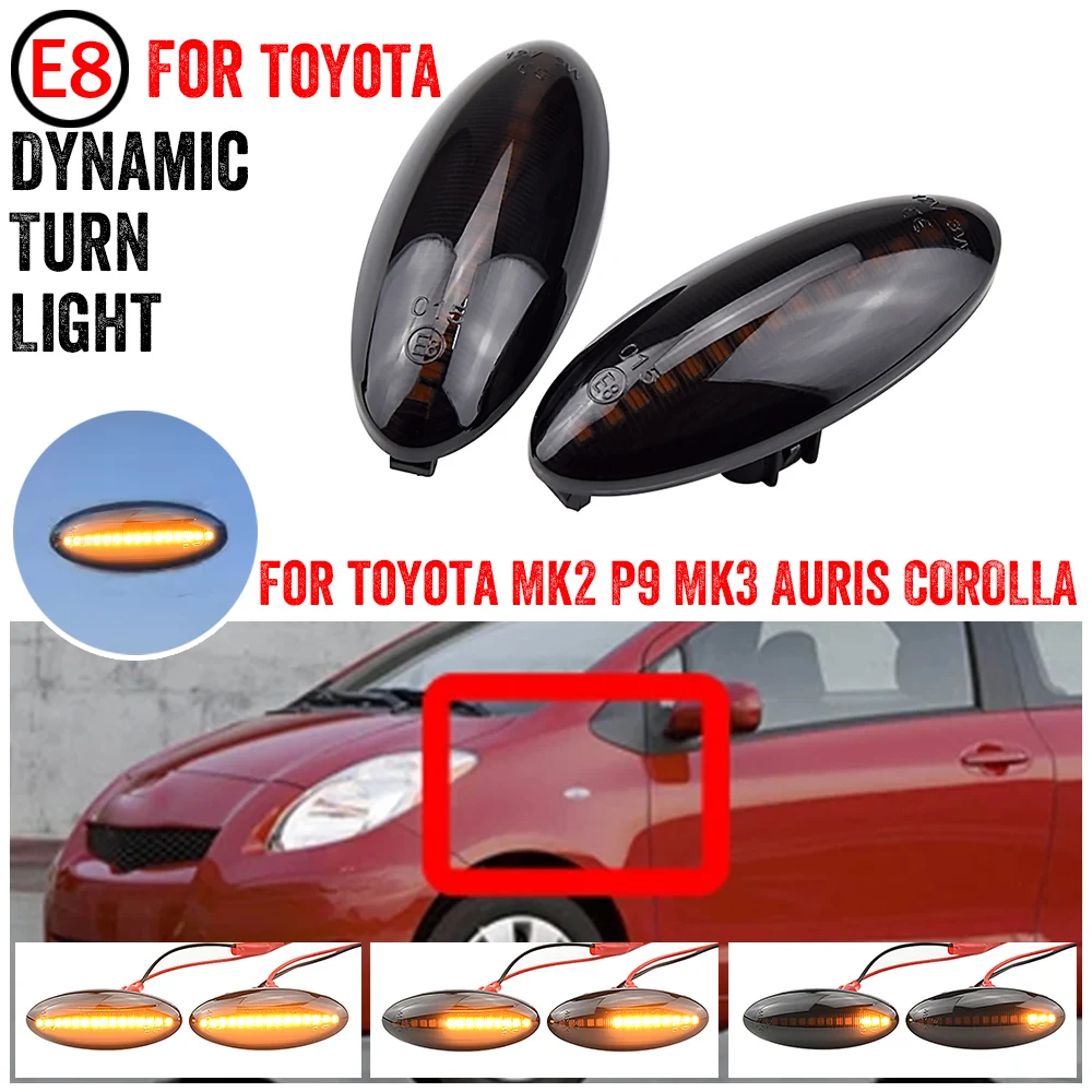 Para toyota rav4 mk3 ace3/ala3 (2006-2009) 2 pçs dinâmico led lado marcador luz sinal de volta indicador repetidor luz