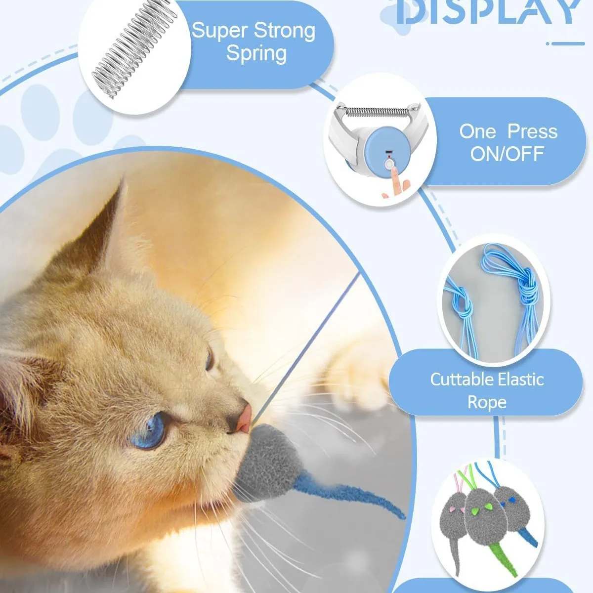 Juguetes interactivos para gatos de interior recargables USB colgantes - imagen 3
