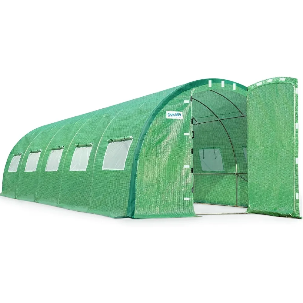 Premium Greenhouse Swing Door Green House, Upgraded Tunnel Hoop House Frame and Cover for Outside Garden Plant, Greenhouse