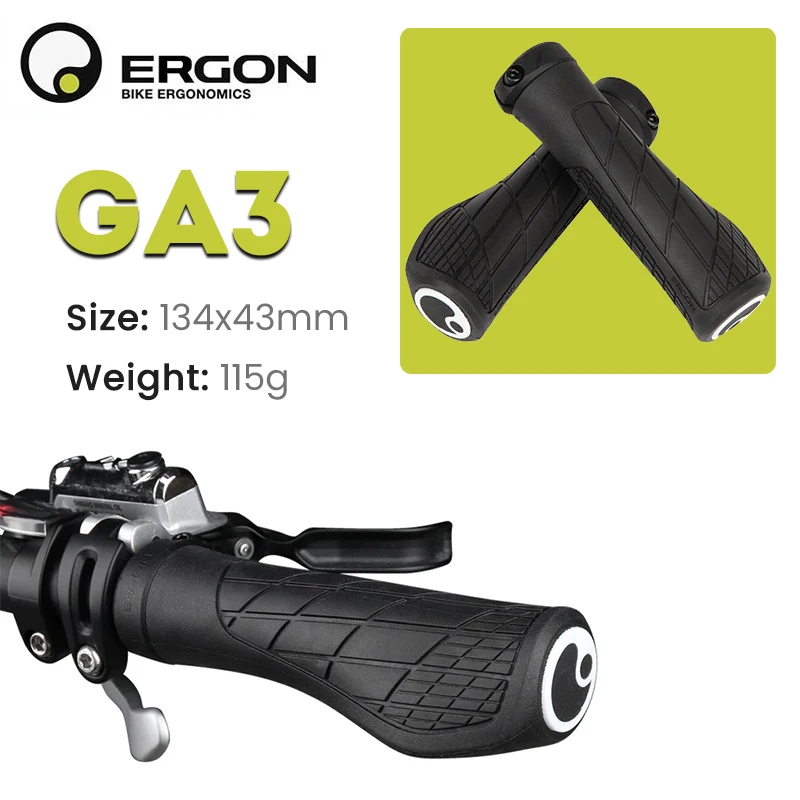 ERGON Bicycle Handlebar Grip GA3 GE1 GA20 Anti-slip Rubber Grips MTB Cycling Soft Handle Grips Bike Bar End Mount Hand Covers