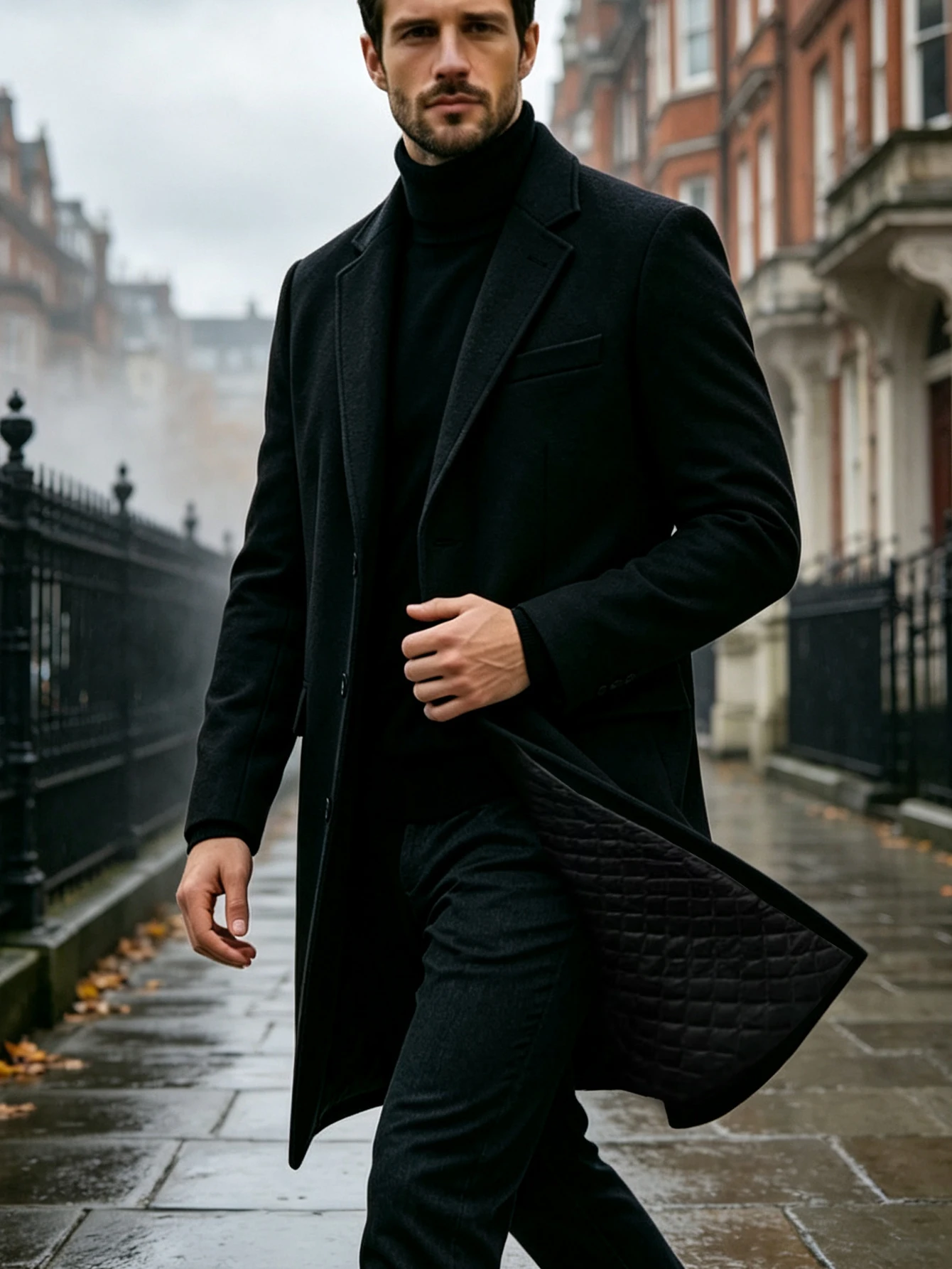 2026 New Men Coat Fashion Classic Winter Thick Blends Europe Style Business Outwear Male Long Coat