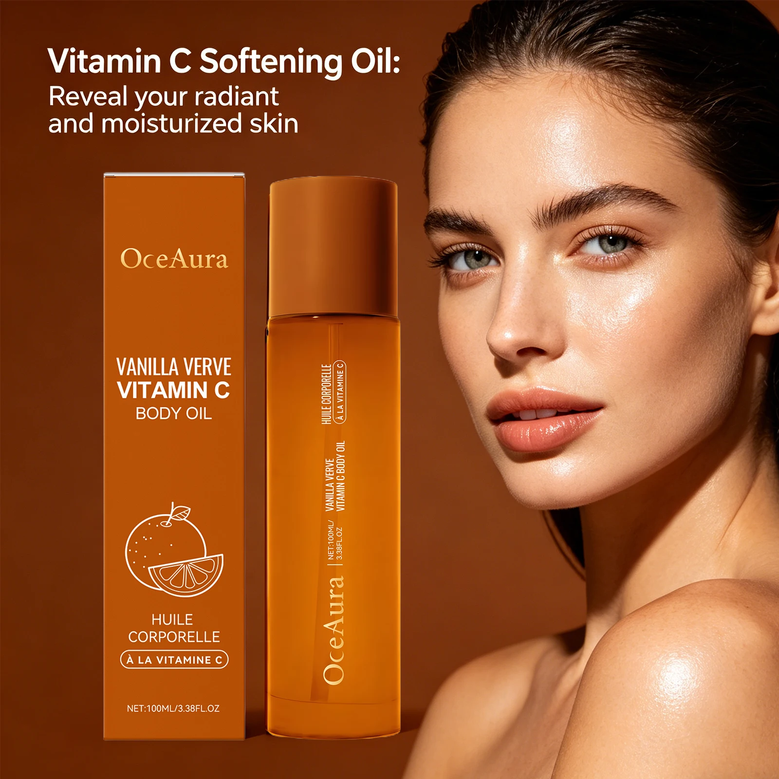 Vitamin C Body Oil Deeply Hydrates and Nourishes Skin Antioxidant Restores Dry Skin Body Massage Essential Oil