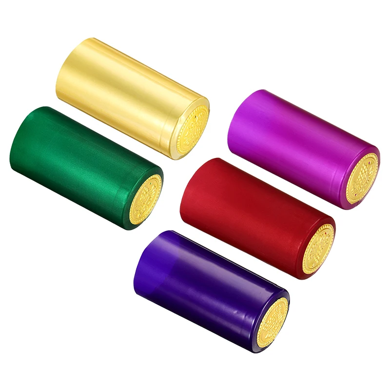 100 pz dritto bottiglia di vino termoretraibile capsula PVC termorestringente tappi di bottiglia 、 maniche termoretraibili copertura superiore pellicola avvolgere per bottiglia bocca