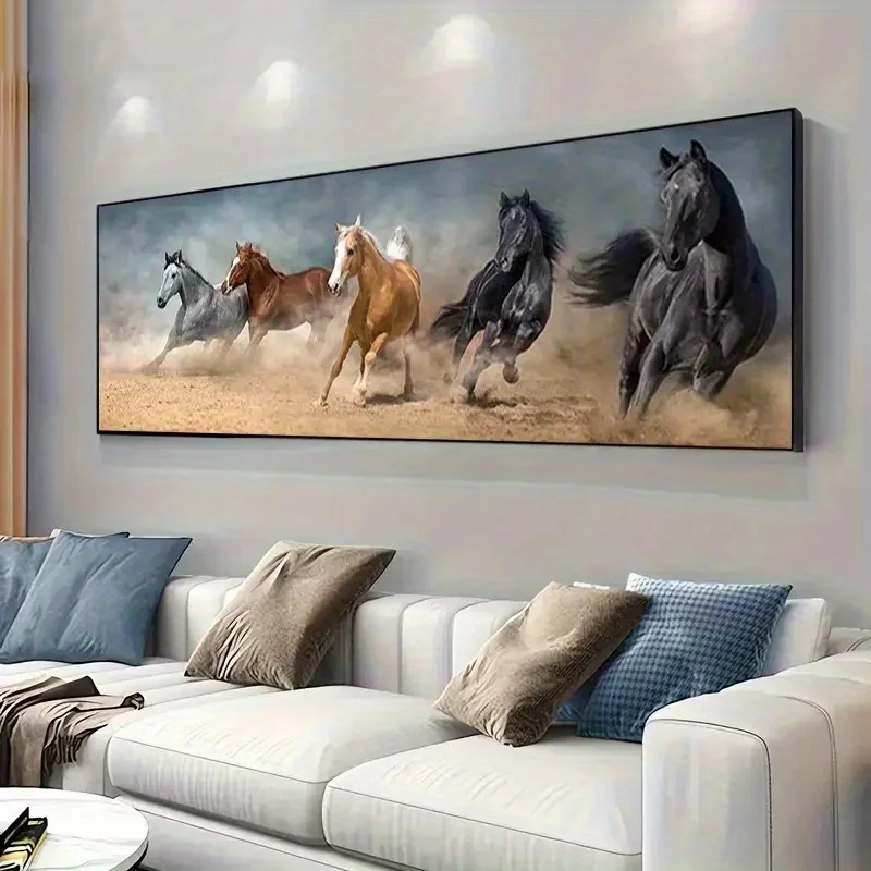 Dusty Galloping Horses DIY Diamond Painting 5D Diamond Art Full Square Round Diamond Mosaic Jewelry Cross Stitch Home Decor