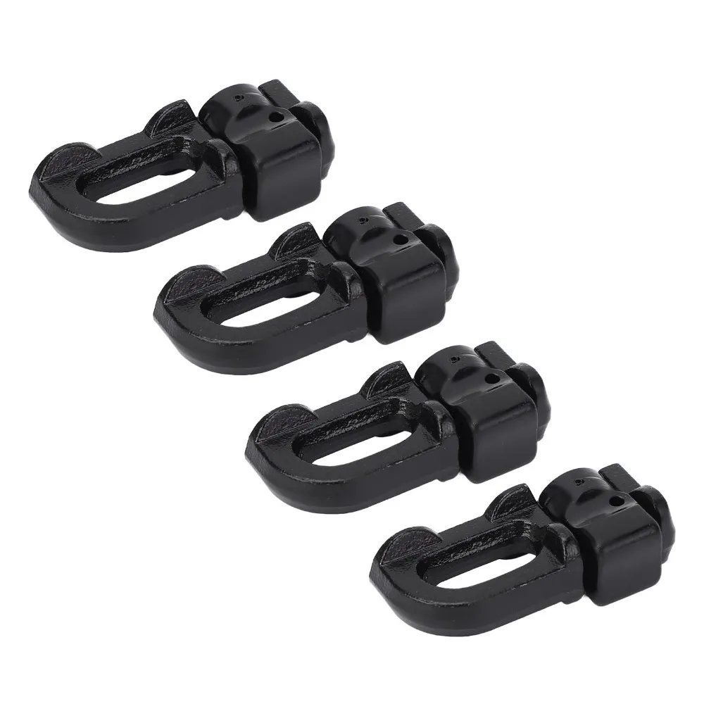 4Pcs Vehicle Accessory Carbon Steel L Track Fitting Black Tie Down Fitting Cargo Control Fitting Trailer Use
