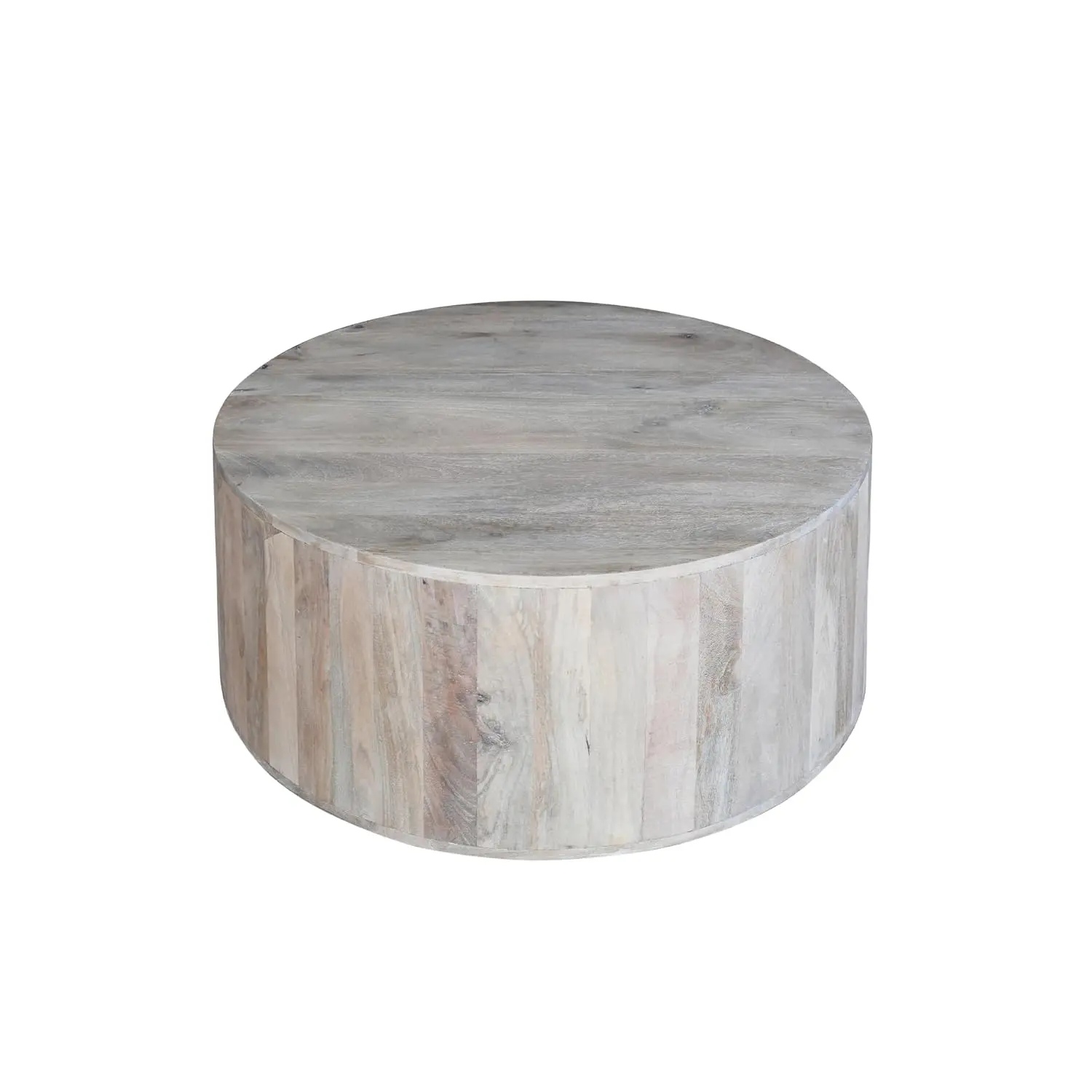 36 Inch Coffee Table Washed White Living Room Wood Accent, Customized