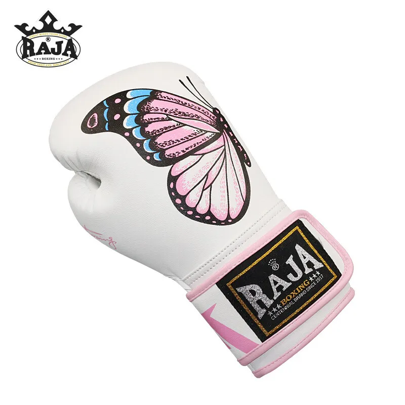 Raja 1pair Boxing Gloves Butterfly Microfiber Latex MMA Muay Thai Punching Bag Kickboxing Mitt Sandbag Exercise Training Equipmt