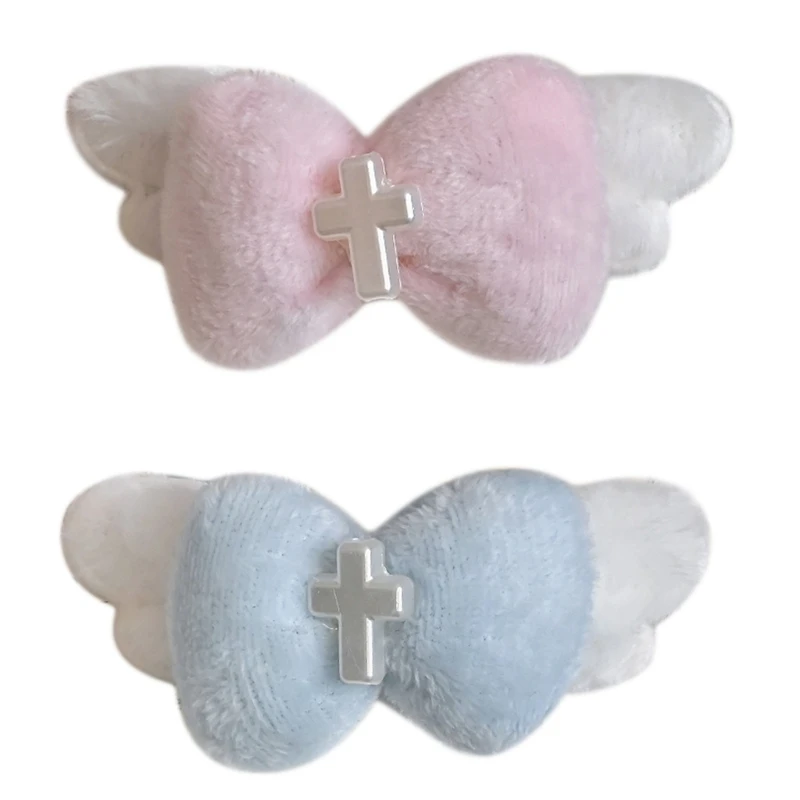

Elegant Butterfly Bows Wing Plush Hair Clip Alloy Hairpin for Women and Girls