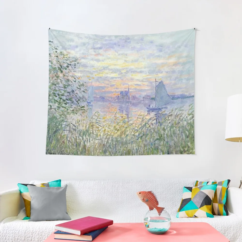 

Claude Monet Soleil Couchant Sur la Seine à Lavacourt - Sunset on The Seine Tapestry Room Decor Custom Tapestry