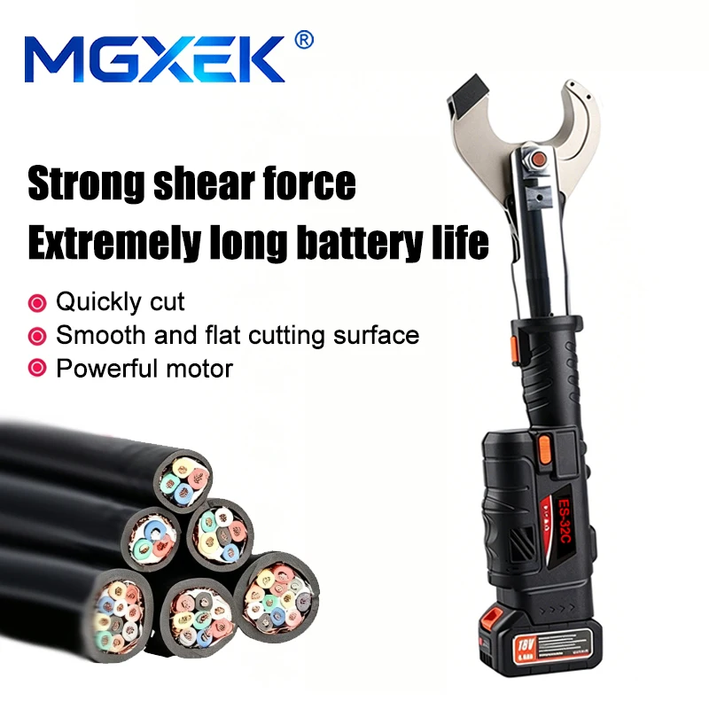 

Battery Powered Cable Cutter Electric Hydraulic Cutting Tool Cable Clipper f Cu/Al Cable or Armored Cable ≤Φ32mm Scissor Machine