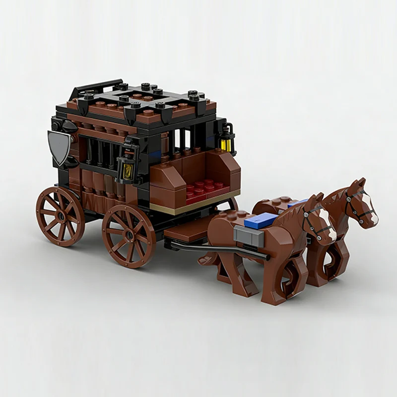 Château médiéval modèle MOC briques de construction Wagon de Transport de fret technologie modulaire cadeaux de vacances pour enfants assembler des jouets costume