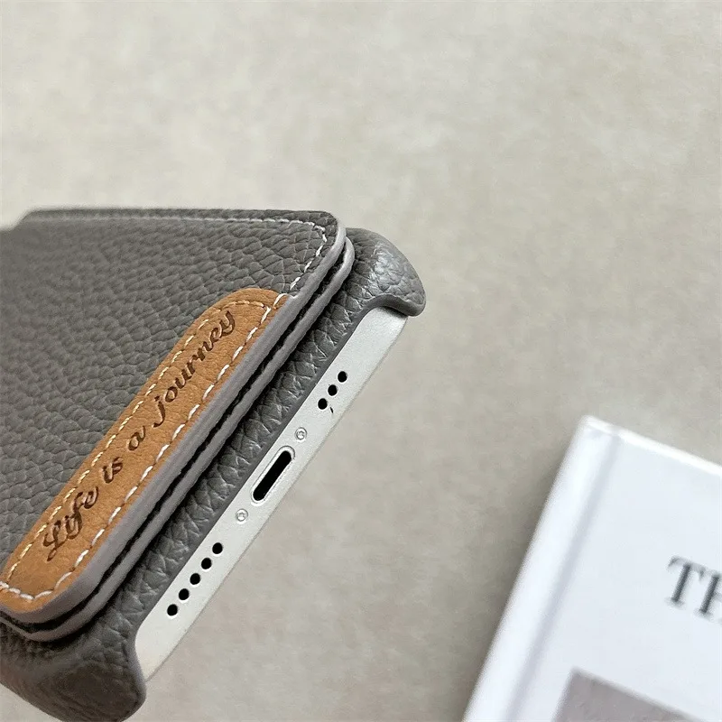 HOCE Luxury Lychee Leather Card Wallet Holder Slot Phone Case For iPhone 17 Air 16 15 13 12 11Pro Max Shockproof Anti-drop Cover