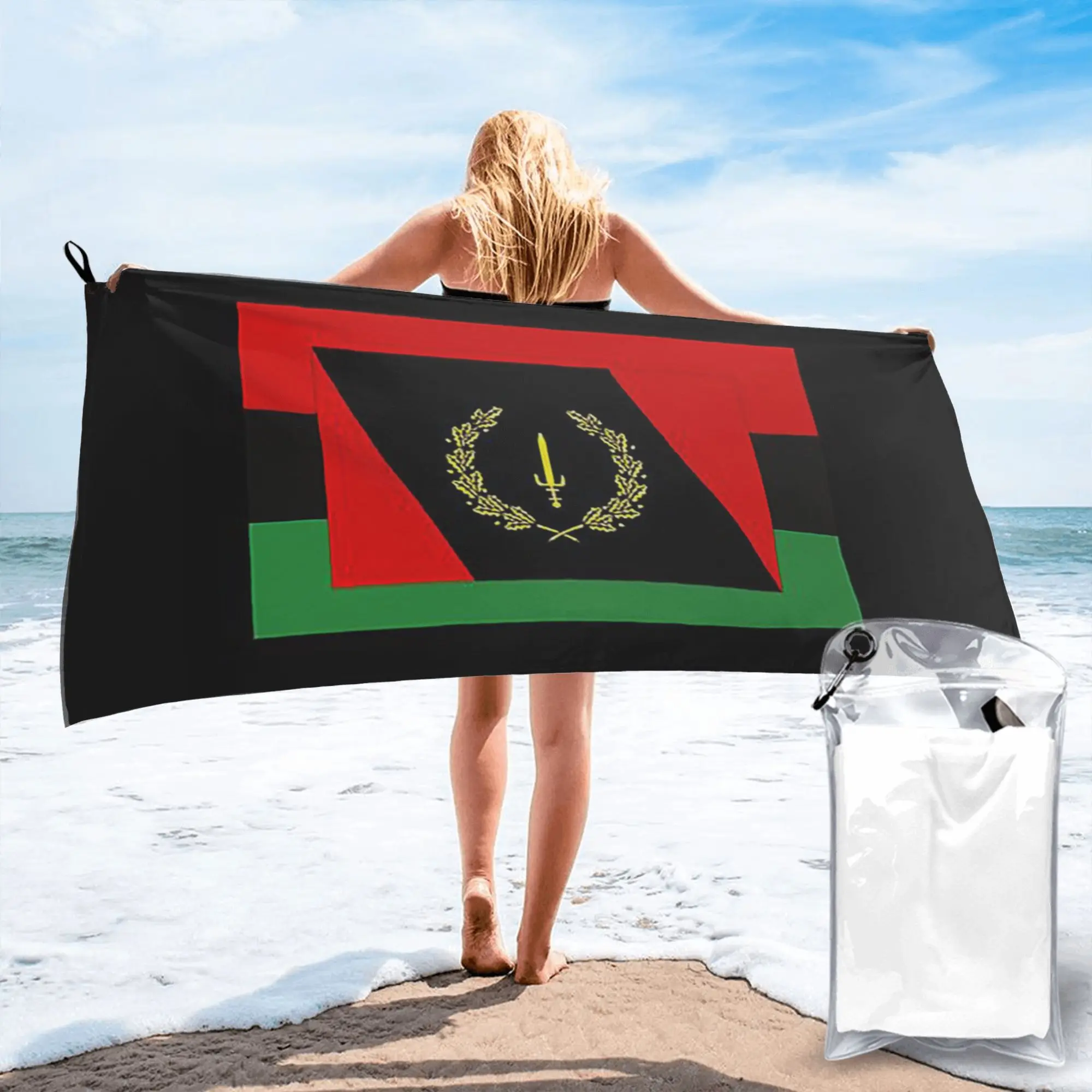 Copy of Black American Heritage Flag Beach Towel Soft Microfiber Quick Dry Absorbent Quick Towels For Swimming