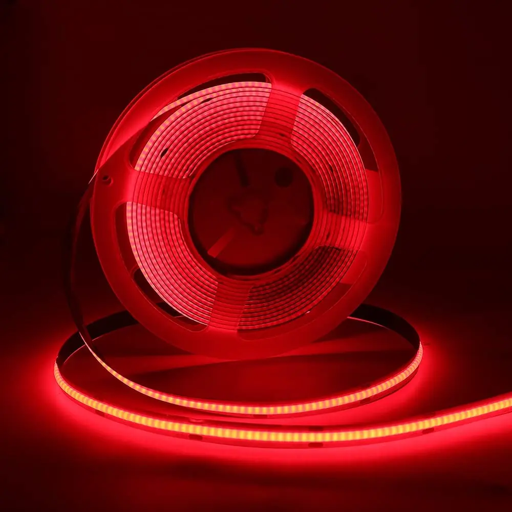 Hoch cri ra 90 dc24v 8mm 120leds/m flexible cob led streifen licht warm natur kühl weiß, rot, grün, blau, goldgelb, rosa – Detail 5