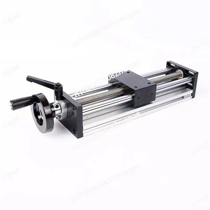 Modul meja geser linier sekrup baja tahan karat trapesium sumbu ganda 80, meja angkat silang manual