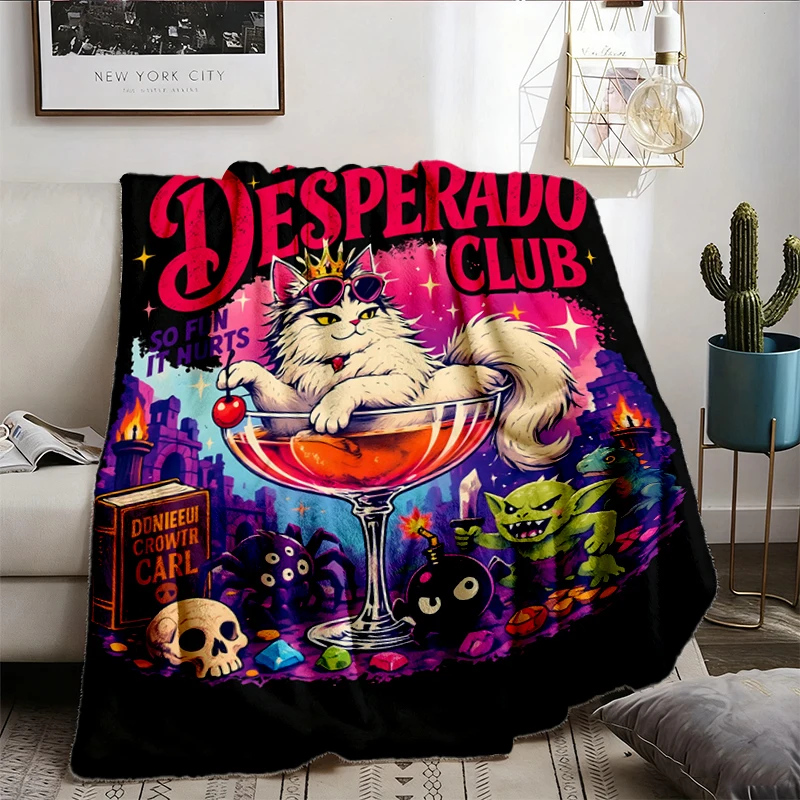 The Desperado Club Warm Blanket, Princess Donut Cocktail Cat Soft Blanket, Dungeon Crawler Carl DCC LitRPG Fantasy Book