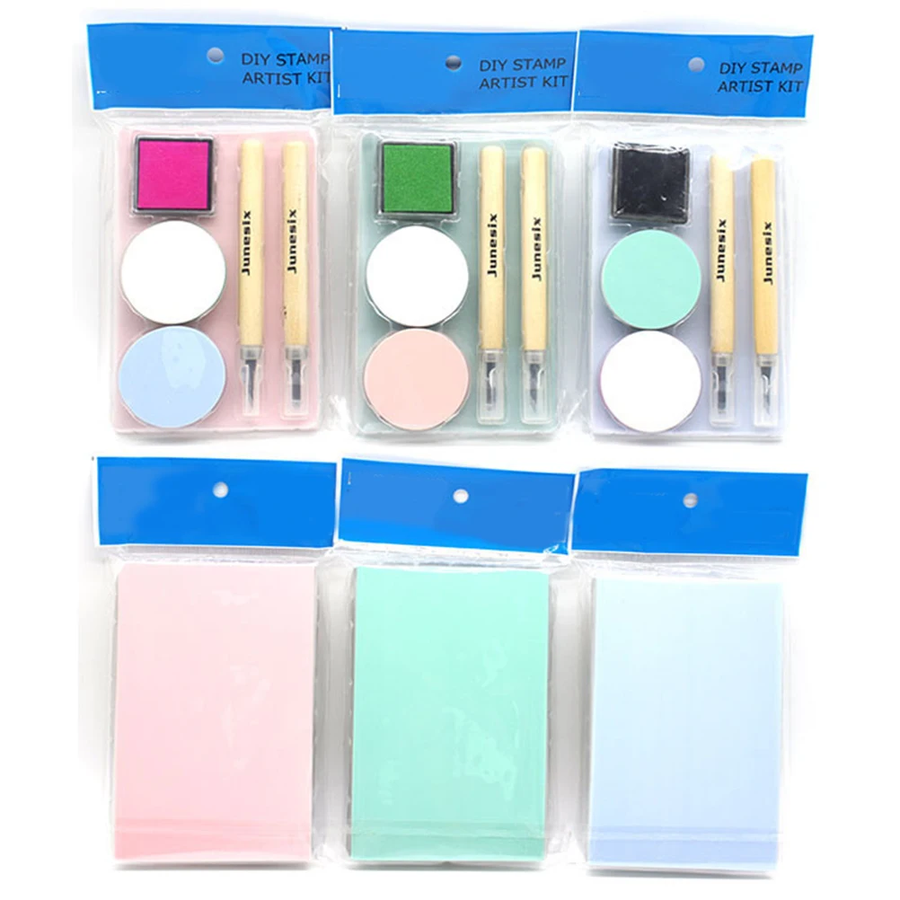 DIY Rubber Stamp Carving Kit Craft Tools Set for Stamps Bricks Lightweight Carving Learning Office Supplies