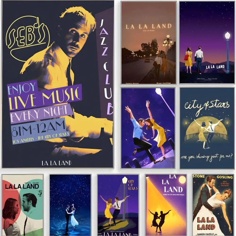 romance musical l-la la land Poster Classic Wall Art  Home Decor  Peel and Stick Unframed