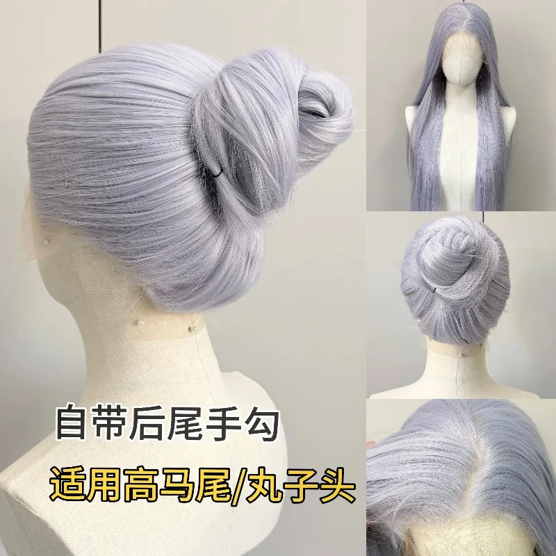Everbright Store Universal Cos Purple Collection 13 × 4 Hand Hook Large Lace Hand Hook High Temperature Silk Wig Hair Embryo