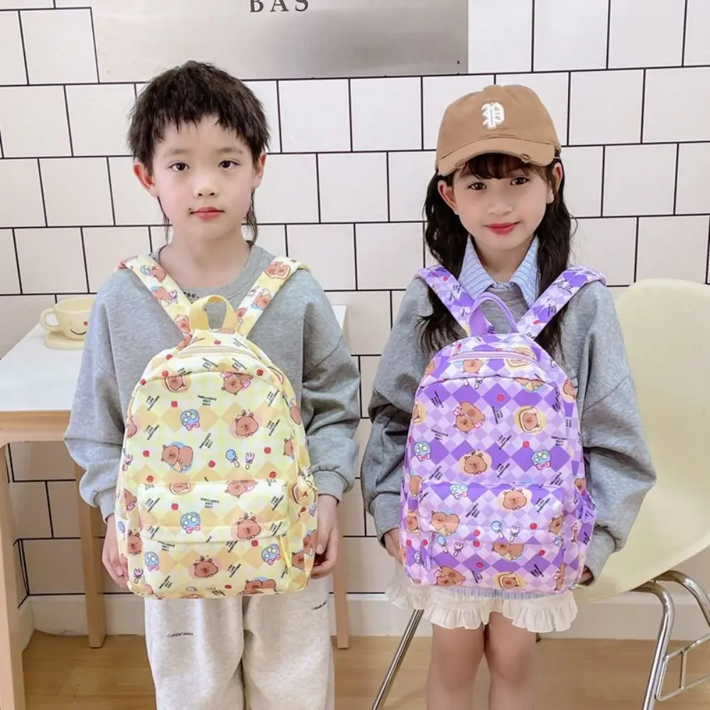 Hochwertiger Capybara-Rucksack aus Nylon, Größe S/L, Capybara-Schultasche, wasserdicht, leicht, Büchertaschen für Kinder