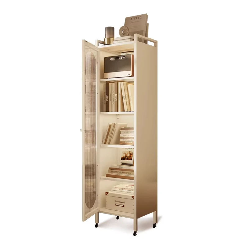 

German steel bookcase, home display storage wrought iron bookshelf, living room floor adjustable storage