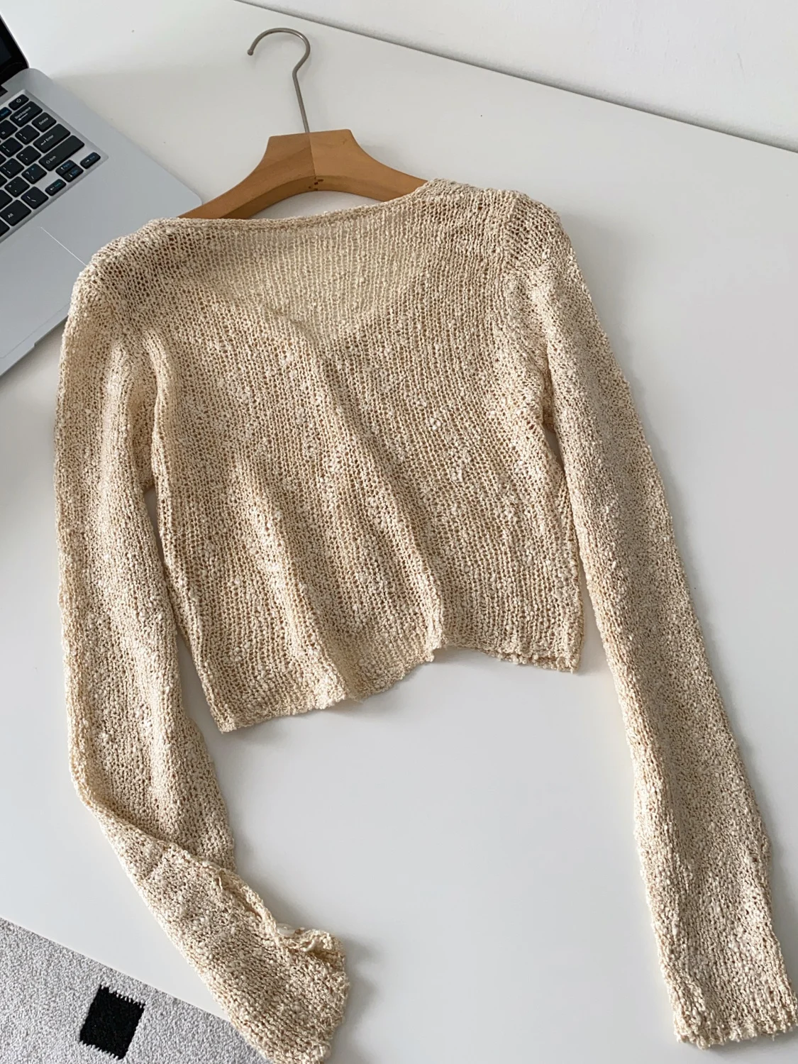 Koreaanse Sle Anti-Aging Lange Sve Wrap Dames ort V-Ne Gebreide Jaet Herfst Zachte Wind Personali Casual Pendelen Sle