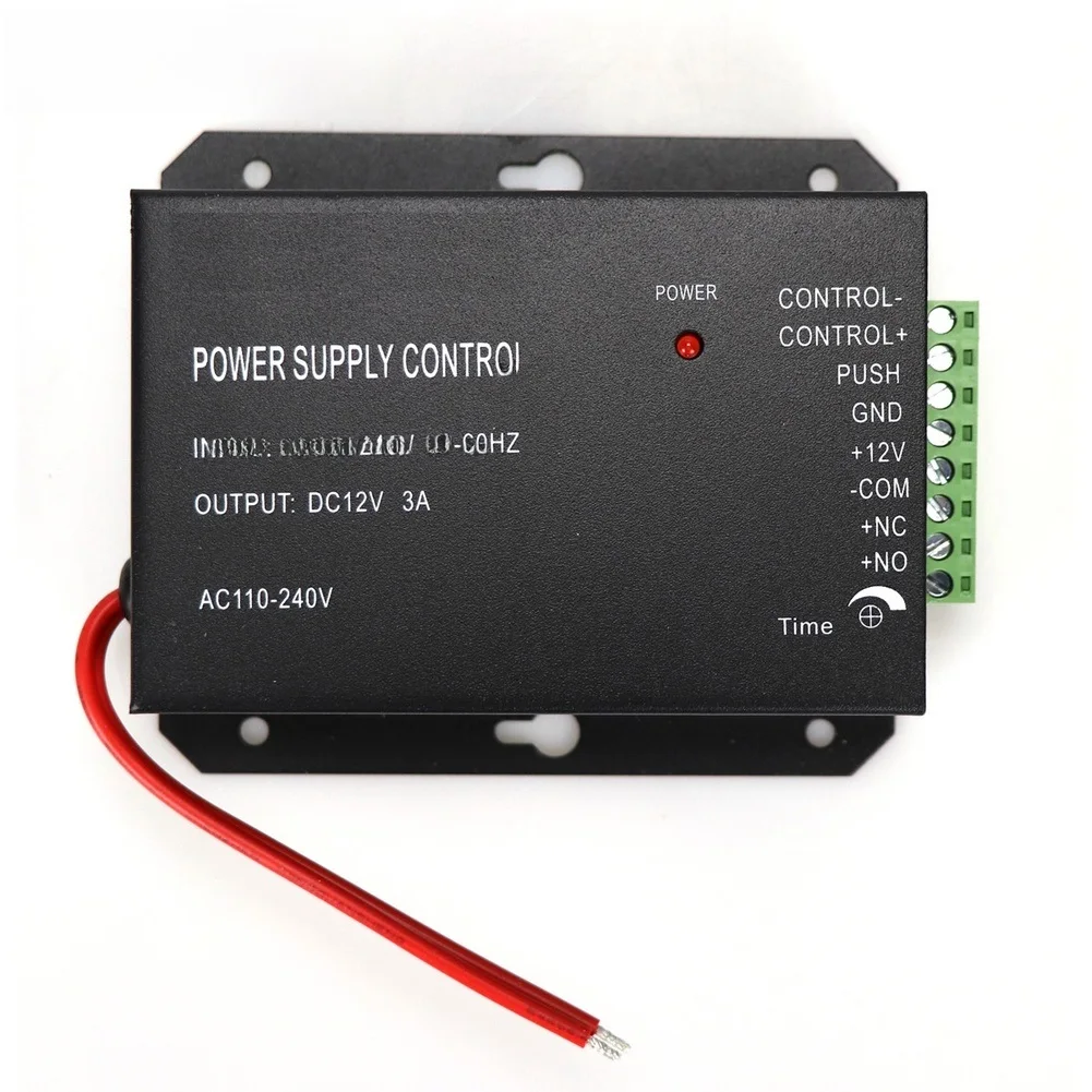 Single Dual Door 12V 3A Power Supply for Entrance Security Systems Metal Case Transformer with 0 to 15 Second Delay Adjustment